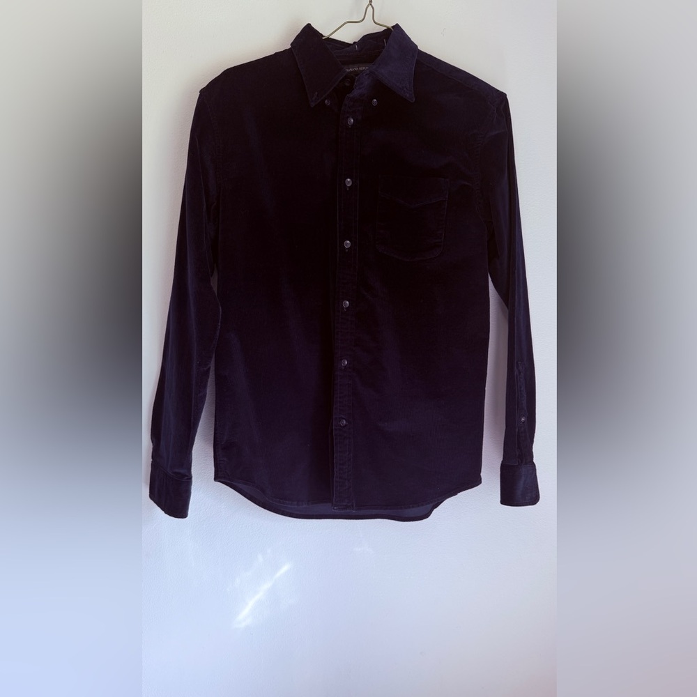 Banana Republic Men’s Navy Velvety Corduroy Shirt Standard Fit